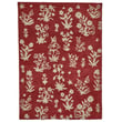 Hand-tufted Sanderson for Brink and Campman Woodland Glade rug in red with intricate tree patterns, enhancing a cozy living space.