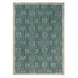 Ted Baker Kinmo Green rug by Brink and Campman, hand-tufted; features vibrant geometric patterns in shades of green, blue, and pink.