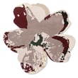 Ted Baker for Brink and Campman Shaped Magnolia Burgundy rug, featuring a hand-tufted design with bold floral patterns in rich burgundy tones.