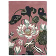 Wedgwood for Brink and Campman Waterlily Dusty Rose rug, showcasing elegant dusty pink hues, hand-tufted craftsmanship, in a serene setting.