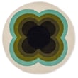 Orla Kiely Sunflower Olive rug, hand-tufted with vibrant sunflower patterns, green hues, perfect for modern home decor.