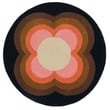 Orla Kiely for Brink and Campman Sunflower Pink rug, hand-tufted, featuring vibrant floral patterns in shades of pink and yellow.