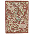 Morris & Co Trent Red rug in hand-tufted wool, showcasing a vibrant red pattern with intricate details.