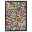 Morris & Co for Brink and Campman Trent rug in red and blue, featuring a hand-tufted, intricate floral pattern on a cozy living room setting.