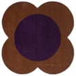 Orla Kiely for Brink and Campman Flower Spot Chestnut Violet rug, featuring hand-tufted floral patterns in rich chestnut and purple hues.