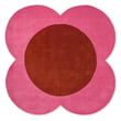 Orla Kiely for Brink and Campman rug featuring a flower pattern in pink and red; hand-tufted design enhancing any modern decor.