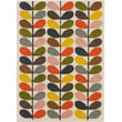 Orla Kiely Hand-Tufted Ivory Multi Stem rug by Brink and Campman showcasing a vibrant pattern with colorful botanical designs.