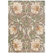 Morris & Co Pimpernel Aubergine rug showcases an intricate floral design in rich purples and greens, hand-tufted for elegance.