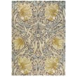 Morris & Co Pimpernel rug in taupe, gold, and blue, featuring an elegant hand-tufted floral pattern, perfect for a classic decor.