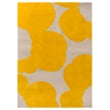 Colorful Marimekko Brink and Campman Iso Unikko Yellow rug featuring bold floral design in New Zealand wool construction.