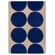 Marimekko for Brink and Campman Isot Kivet Blue rug, hand-tufted New Zealand wool, abstract design with blue and white circles.