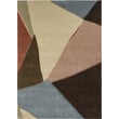 Harlequin for Brink and Campman Sumi Reflect Cornflour, Spice hand-tufted rug featuring vibrant blue and orange abstract design.