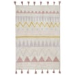 Lorena Canals Azteca Washable rug in natural, vintage nude, and pearl grey hues, hand-tufted for a cozy, stylish living space.