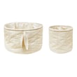 Lorena Canals Bamboo Quilted Basket Set Natural in soft beige hues, made from cotton, hand-made craftsmanship, perfect for organizing spaces.