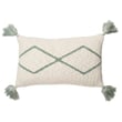 Lorena Canals Bereber Oasis Washable Pillow in Natural and Indus Blue, hand-made from cotton; features a geometric pattern.