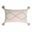 Lorena Canals Bereber Oasis Washable Pillow in natural and pale pink, cotton, hand-made.