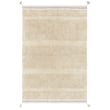 Lorena Canals Bloom Washable Rug in Golden, Natural, Linen tones, featuring a hand-tufted floral design in a cozy, neutral setting.