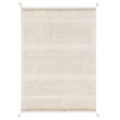 Lorena Canals Bloom Washable Rug in natural, rose, and linen colors, hand-tufted, displayed on a bright interior floor.