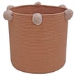 Lorena Canals Bubbly Basket Chestnut and Rose, hand-made textile with circular patterns, cozy addition to home decor.