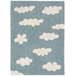 Lorena Canals Clouds Washable Vintage Blue, Natural rug, featuring a hand-tufted design with soft blue tones .