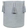 Lorena Canals Cotton Woods Woody Basket in Pearl Blue, hand-made with a natural cotton look, displayed against a neutral backdrop.