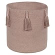 Lorena Canals Cotton Woods Woody Basket in Vintage Nude Linen, hand-made with soft earthy tones, perfect for cozy home decor.