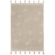 Lorena Canals Stars Hippy Stars Washable Natural rug, beige with star patterns, Hand-Tufted, adds charm to any room setting.