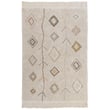 Hand-tufted Lorena Canals Morocco Kaarol rug in natural, honey, and olive tones, showcasing a modern pattern.