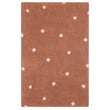 Lorena Canals Mushroom Hunt Mini Dot Washable Chestnut Natural rug, featuring hand-tufted dots, in a cozy, neutral-toned setting.