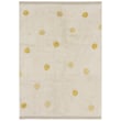 Lorena Canals Polka Dots Hippy Dots Washable Rug in Natural and Honey, featuring a playful hand-tufted design against a wooden floor.