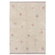Lorena Canals Polka Dots Hippy Dots rug in cream and vintage nude colors, hand-tufted washable design displayed.