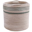 Lorena Canals Twin Reversible Basket in Natural, Vintage Blue showcasing hand-made craftsmanship with a versatile, stylish design.