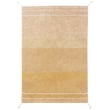 Lorena Canals Twin Reversible Washable rug in Dark Honey and Light Honey tones displayed in a contemporary living room setting.