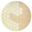 Lorena Canals Planet Bee Honeycomb Washable Rug in Ivory, Vanilla, and Golden, made of hand-tufted material.