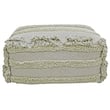 Lorena Canals Air Washable Pouf in Olive Brown, hand-made, showcasing intricate design, adds a touch of elegance to any room setting.