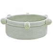 Handmade Lorena Canals Basket Tray in Olive and Blue Sage hues, showcasing a woven texture and versatile storage solution.