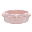 Lorena Canals Basket Tray in Rose Light Pink, hand-made. Features soft hues, ideal for organizing in a cozy, serene room setting.
