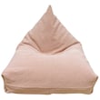 Lorena Canals Cleo Washable Pouf in Vintage Nude with Natural Stripes; Handmade, versatile seating for cozy interiors.