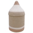 Lorena Canals Pencil Basket Rose in soft pink and white, hand-made, perfect for stylish storage and decor.