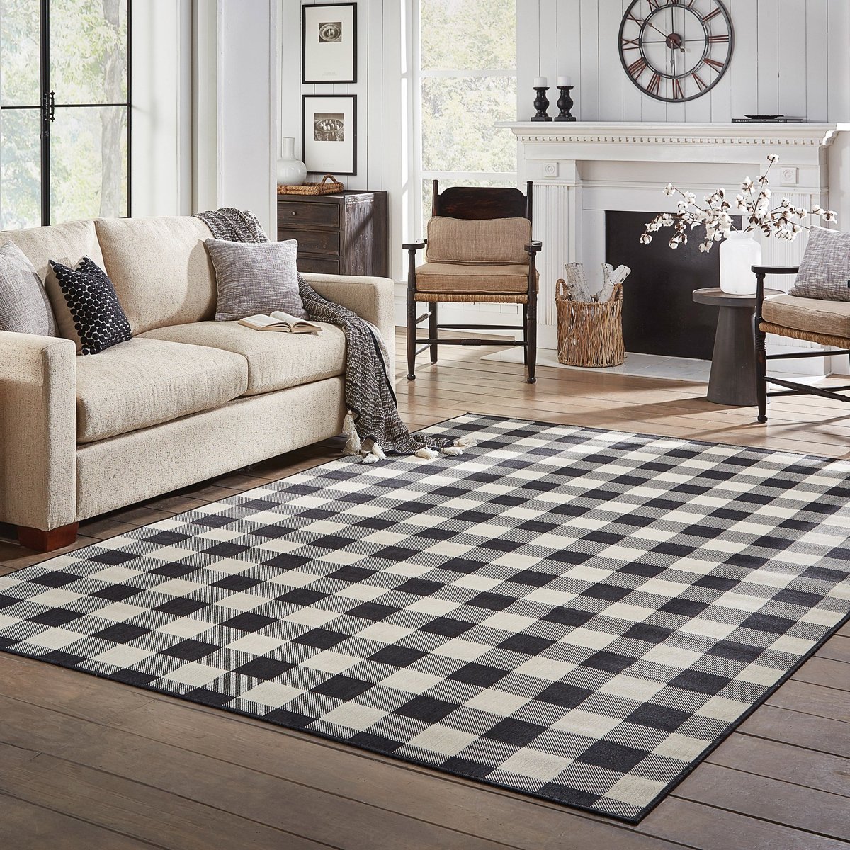 Classic Checkered - Country Living Room Ideas