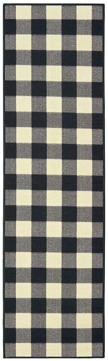 Oriental Weavers Marina 1932k Country, Black White Rug 8×10