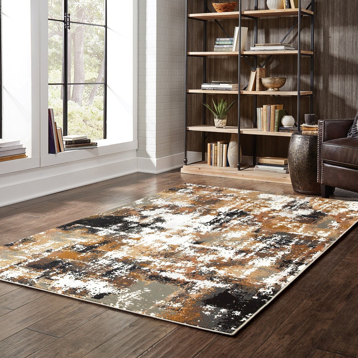 Thick modern rug cheap Hall Brown 888 width 50-200cm 