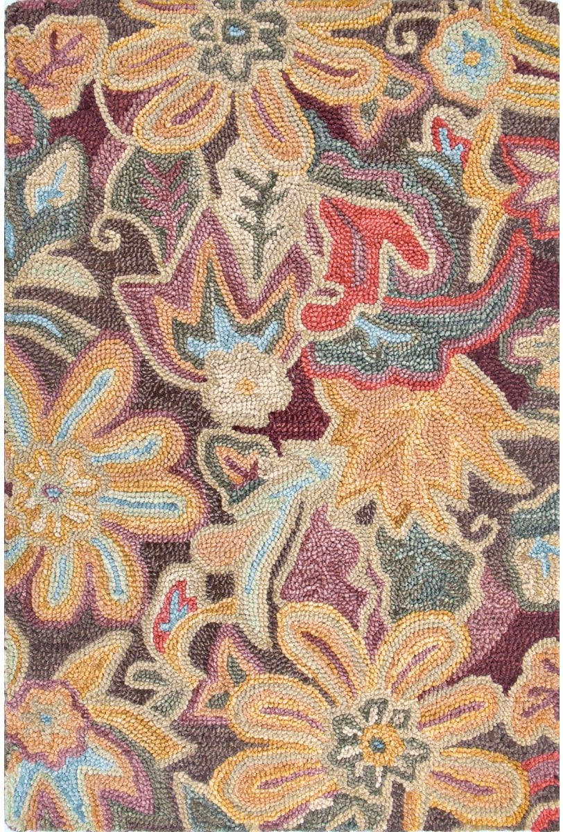 Company C Floral Tapestry Hand Tufted Wool Rug - 2' x 3' - Spice