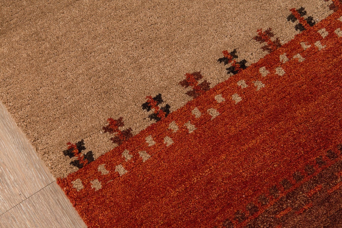 8' x 11' Brown 100% Wool Hand Knotted Contemporary Area Rug Momeni Rugs Desert Gabbeh Collection