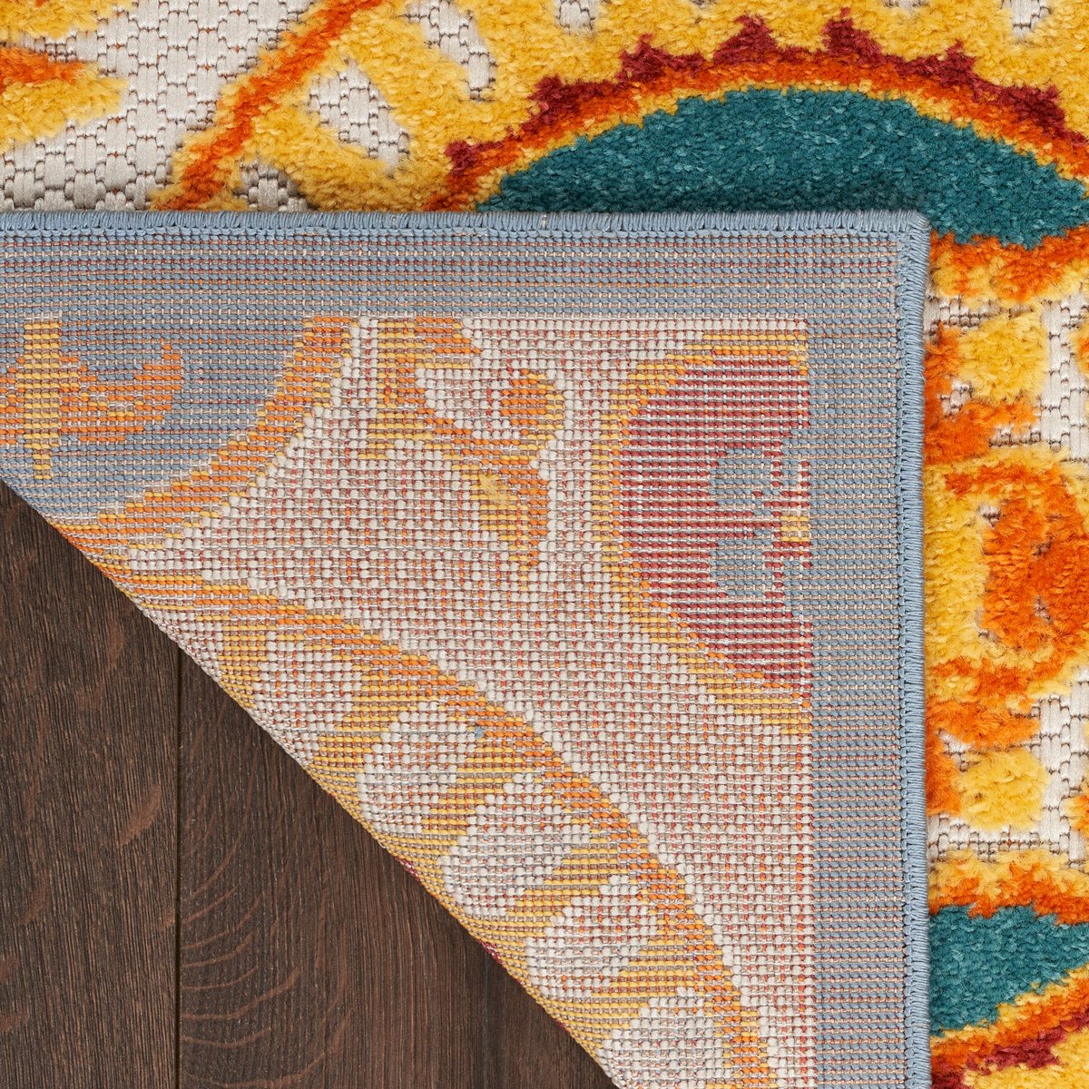 Nourison-Aloha-ALH-30-Blue, Yellow, Orange