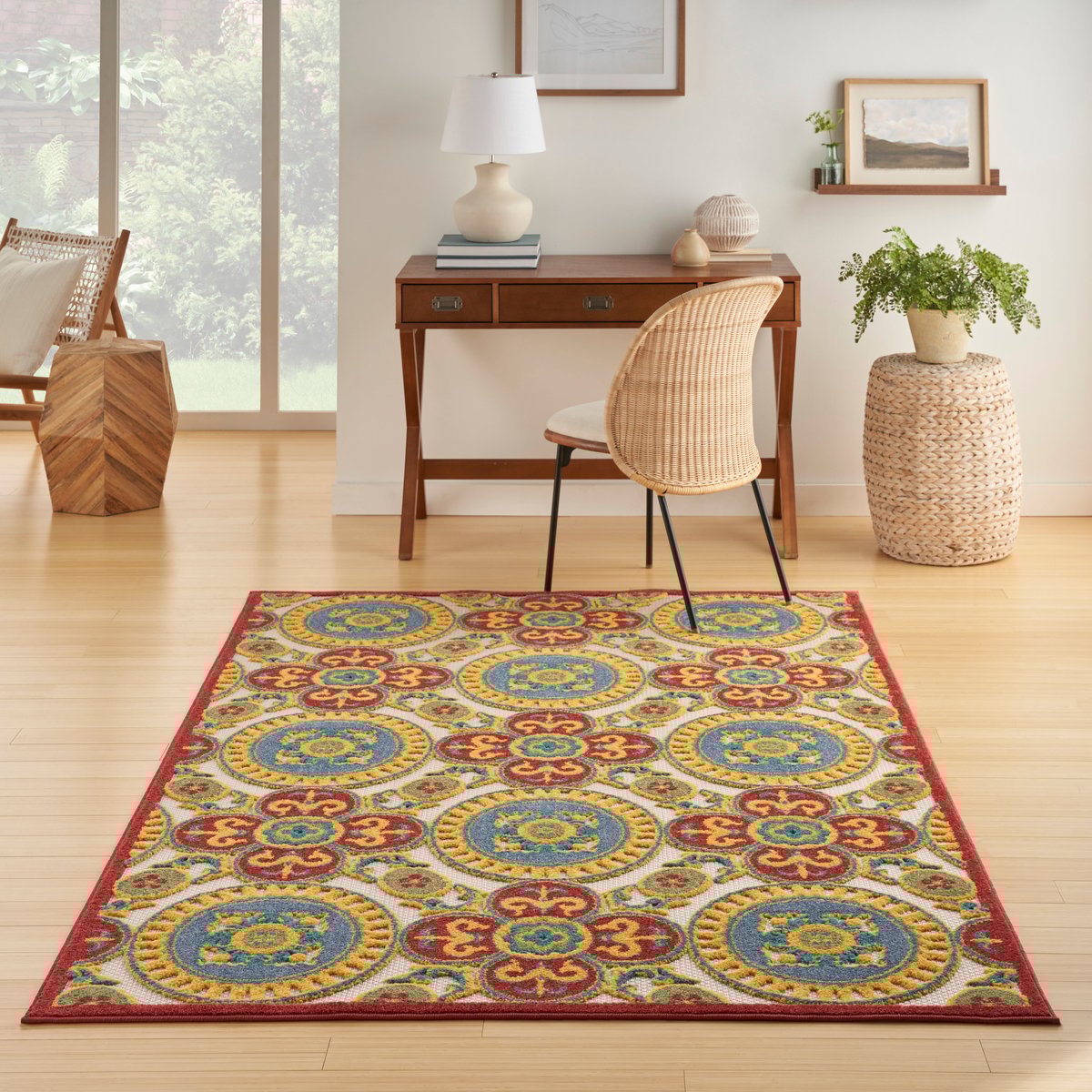 Nourison-Aloha-ALH-30-Red, Blue, Green