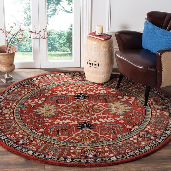 Safavieh Antiquity At 64 Rugs Direct, Orange And Turquoise Round Rug