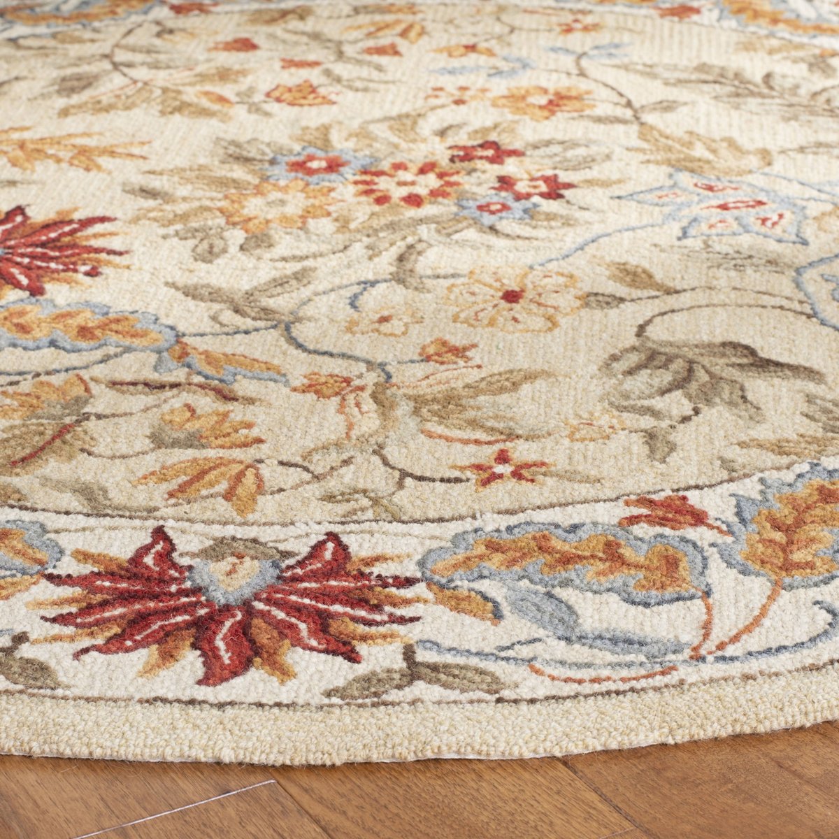 Safavieh Chelsea Collection HK141A Hand-Hooked French Country Wool Area Rug 8'9 x 11'9 Ivory 