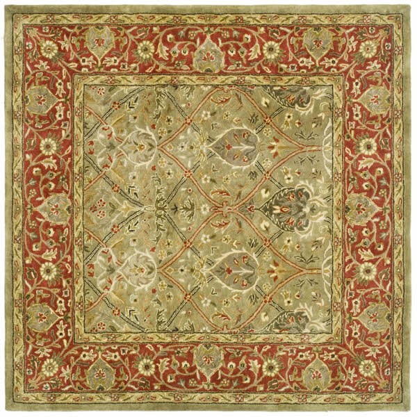 8' x 8' Round Safavieh Persian Legend Collection PL819A Handmade Traditional Premium Wool Area Rug Beige Light Green 