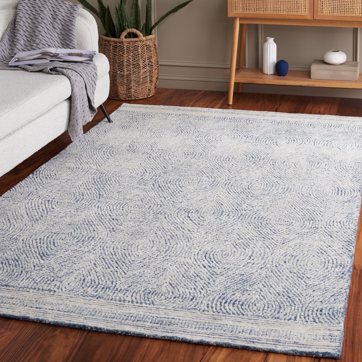 Safavieh-Abstract-ABT-340-Ivory, Navy (N)